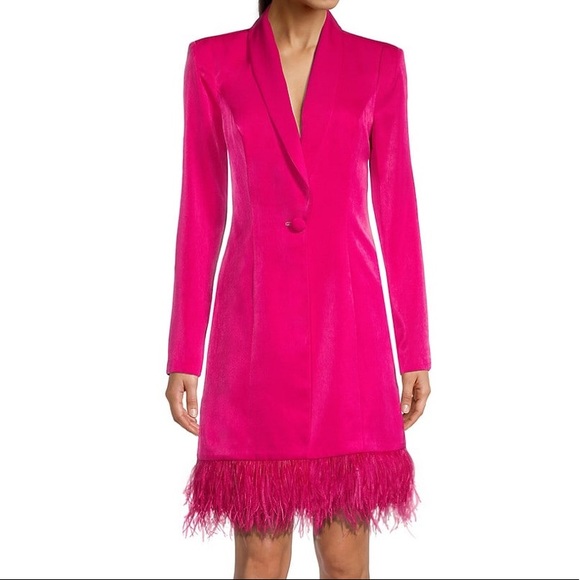 AIDAN BY AIDAN MATTOX
Feather-Hem Tuxedo Dress - Picture 1 of 4